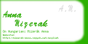 anna mizerak business card