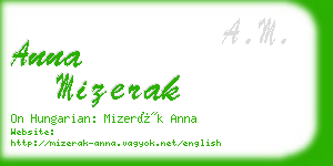 anna mizerak business card